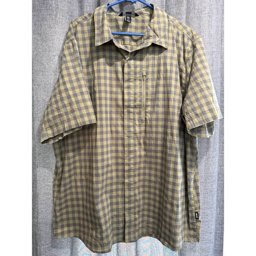Duluth Trading Alaskan Hardgear Mens 2XLT Slim Fit Shirt Plaid Snap Zip Pocket